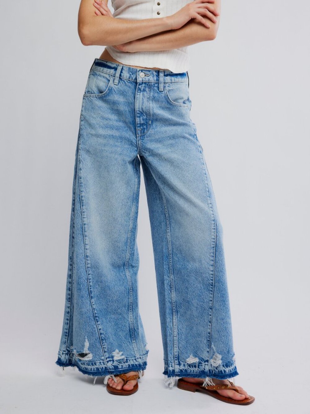 🆕 FREE PEOPLE We The Free Apollo Wide Leg Jeans / Streamline